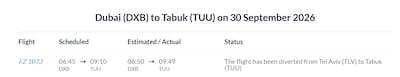 A flight heading towards Tel Aviv from Dubai landed in Saudi Arabia after sending out an emergency signal.