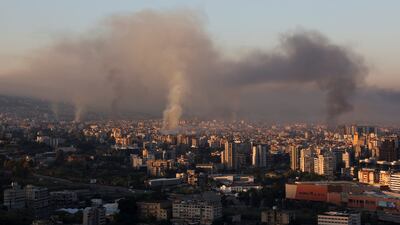 South Beirut as seen from Sin El Fil, Lebanon, on September 28. Reuters