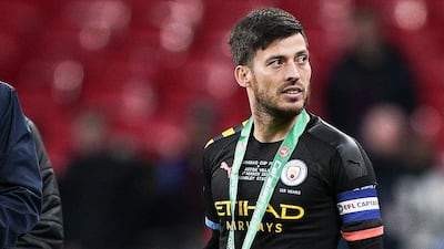 David Silva after Manchester City beat Aston Villa at Wembley to win the League Cup in March. EPA