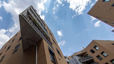 A general view of the apartment building 'Slim City' in Seestadt. AFP