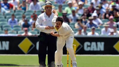 Australia's paceman Mitchell Johnson took seven wickets to bowl out England cheaply. Saeed Khan / AFP