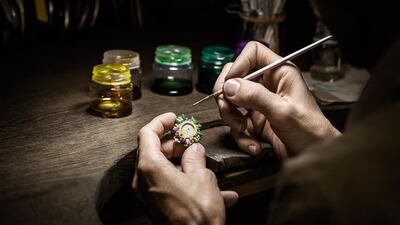 The stones are set by hand. Courtesy Dior Joaillerie