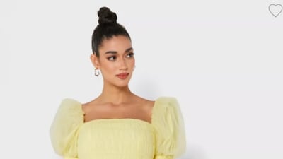 Bridgerton’s Daphne would certainly approve of this full-length look by True Decadence; Dh451, True Decadence at namshi.com. Photo: True Decadence