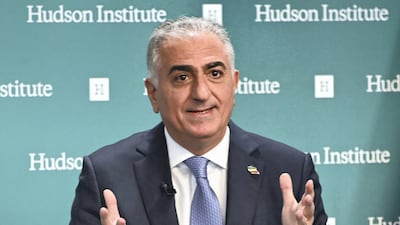 Reza Pahlavi, former Crown Prince of Iran, speaks about current events in his home nation at the Hudson Institute in Washington, US. AFP