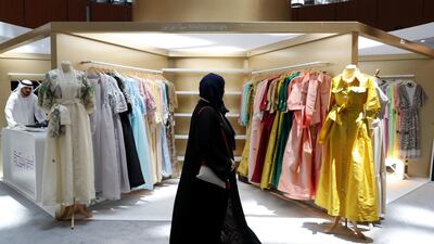 Dubai, United Arab Emirates - July 16, 2019: An exhibition inauguration for 25 Emirati and Kuwaiti families who rely on homemade productions as a source of income, so the UAE and Kuwaiti ministries of community development are holding this exhibition to help them sell their products. Tuesday the 16th of July 2019. Dubai Mall, Dubai. Chris Whiteoak / The National