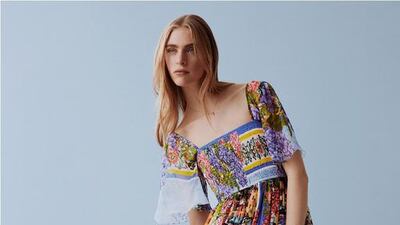 A model wearing a dress from Dolce & Gabbana’s limited edition Portofino capsule collection. Courtesy Net-a-Porter