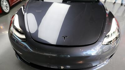 A Tesla Model 3 in a showroom in Los Angeles, California. The company will be hit by Chinese tariffs. Lucy Nicholson/Reuters
