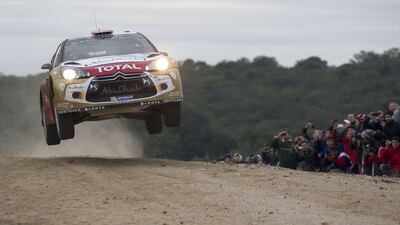 Abu Dhabi Citroen's Mads Ostberg during the second day of Rally Argentina on Saturday. Diego Lima / AFP / May 10, 2014
