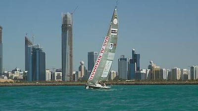 The Team RAK yacht leaves Abu Dhabi in her wake to begin a race in Bahrain.