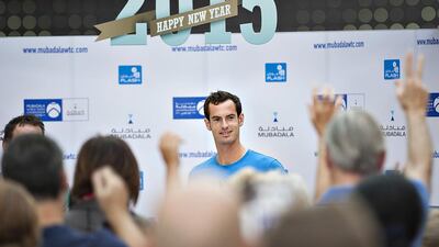 Tennis fans answer questions for a chance to win tickets for the matches. Mona Al Marzooqi/ The National