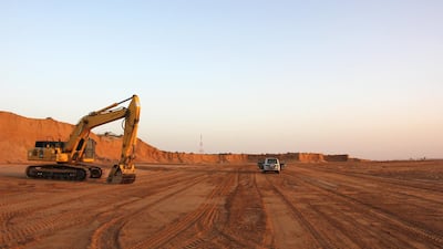 Sand dunes on the Ras Al Khaimah / Umm Al Quwain border are levelled to make way for developments. A team from the University of Oxford took samples of sand so researchers can build up a picture of how the climate changed during geological history. Courtesy Professor David Thomas