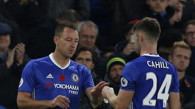 Chelsea’s John Terry comes on as a substitute to replace Gary Cahill. Andrew Couldridge / Action Images / Reuters
