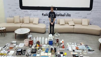 Dubai Police seized 40kg of drugs including ketamine, crystal meth and marijuana. Photo: Dubai Police