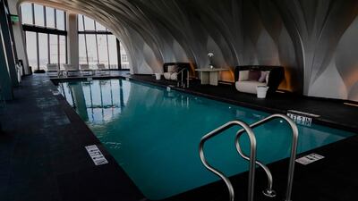 A view of the indoor pool on the roof top at One Thousand Museum. AFP
