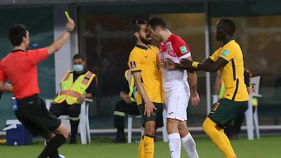 Things get heated during Group B's clash between Australia and Jordan at the Kuwait Sports Club in Kuwait City. AFP