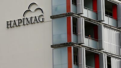 The logo of Swiss timeshare provider Hapimag AG is seen in Interlaken, Switzerland, August 3, 2017. REUTERS/Arnd Wiegmann