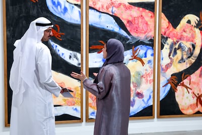 Artwork by Jasem Alsanea at Abu Dhabi Art. Victor Besa / The National