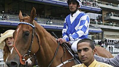 Ahmed Ajtebi, astride Regal Parade, won the Buckingham Palace Stakes race in June this year.