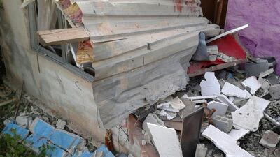 Damage from one of the ISIS suicide bombings in Sweida, southern Syria, July 25, 2018. More than 200 people - civilians and combatants - were killed in the co-ordinated attacks in the city and towns to the north and east. EPA / Sana