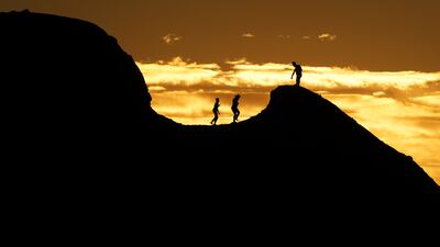 Sunset at Papago Park in Phoenix, Arizona. AP