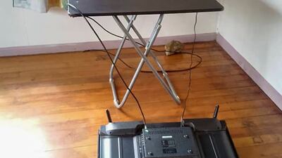 A television lies on the floor in the lounge of Renagi Ravu's house in the town of Kainantu, following the quake.
