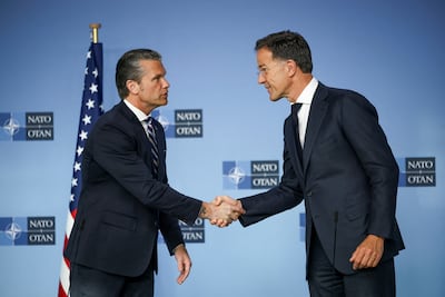 Pete Hegseth and Nato Secretary General Mark Rutte. Reuters