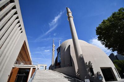The newly built DITIB central mosque with its dome and minarets in the Ehrenfeld district of Cologne, western Germany. AFP