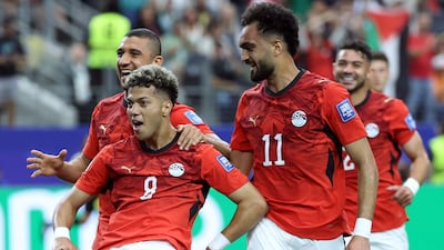 Egypt's Emam Ashour celebrates after scoring. AFP