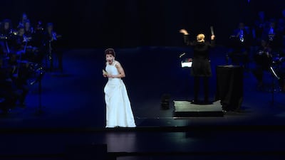 A hologram of Maria Callas singing on stage during an hologram-concert in Paris, 41 years after the singer's death. AFP