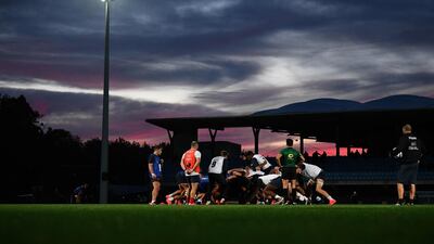 France players training in Marcoussis, south of Paris, on Wednesday, ctober 21, ahead of the rugby international against Wales. AFP