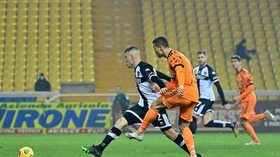 19) Ronaldo shoots and scores his second goal against Parma. AFP