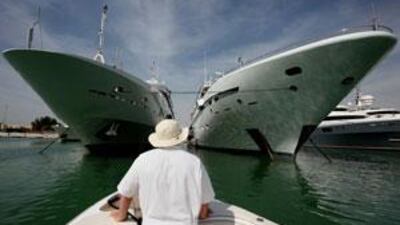 The new marina could house up to 500 superyachts like these moored at Abu Dhabi National Exhibition Centre earlier this year.