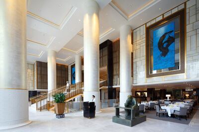 The lobby of The Peninsula Beijing. Courtesy The Peninsula Beijing