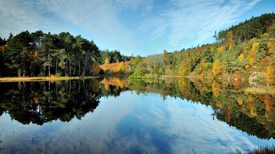 The natural loch at Carbisdale Castle.