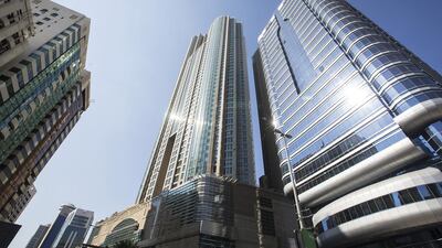 Apartments on the Corniche in Abu Dhabi. Rents continue to slide in the capital. Mona Al Marzooqi / The National