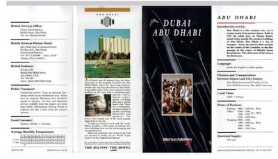 A 1990 guide to Abu Dhabi written by British Airways. Photo: Abu Dhabi Good Old Days Facebook Group