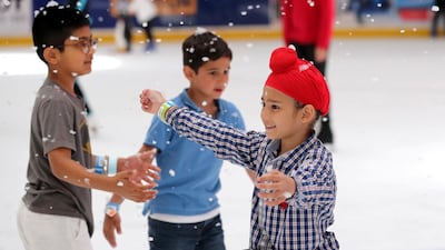 The snow falls for 1 minute every 10 minutes during the snowfall sessions. Chris Whiteoak / The National