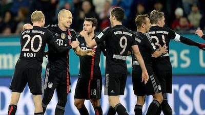 Bayern Munich's players such as Sebastian Rode, Arjen Robben, Juan Bernat, Robert Lewandowski, Rafinha and Bastian Scweinsteiger have formed a formidable team together. Christof Stache / AFP