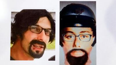 This image released by Royal Malaysia Police shows a suspect of killing of a Palestinian man during a press conference at police headquarter in Kuala Lumpur, Malaysia, Wednesday. Malaysian police have released the photo of one of the two assailants who gunned down a Palestinian engineer this past weekend, and say the duo could still be in the country. Royal Malaysia Police via AP / April 25, 2018