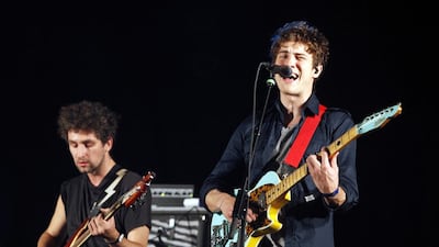 Ben Goldwasser, left, and Andrew VanWyngarden of the American band MGMT. Eric Thayer / Reuters