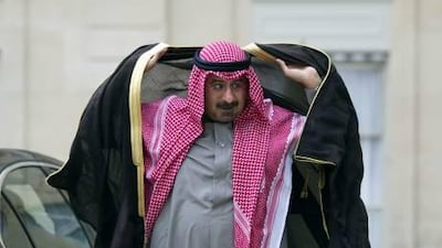 Kuwait's foreign minister, Sheikh Mohammed Sabah Al Salem Al Sabah, at the Elysee Palace in Paris for a summit on the post-Qaddafi era on September 1. On Tuesday the minister resigned his post amid corruption allegations.