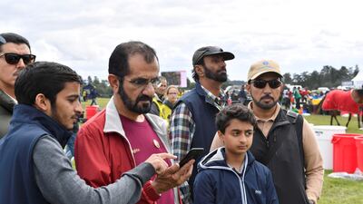 The Ruler of Dubai attends an endurance horse racing festival in the UK. Wam