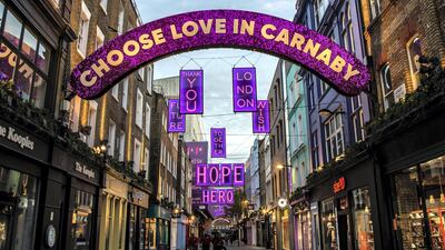 Carnaby Street, Christmas 2020. Rob Greig for The National