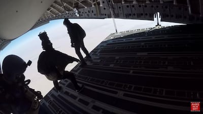 A screenshot from the behind-the-scenes video from Mission Impossible 2: Fall Out.