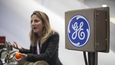 The General Electric oil and gas’s stand at Adipec. Mona Al Marzooqi / The National