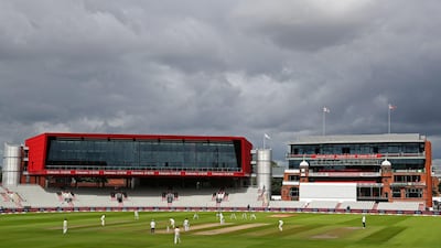 A general view as England's Stuart Broad bowling to West Indies batsman Rahkeem Cornwall. PA