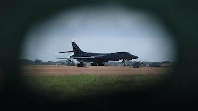 American bombers at RAF Fairford in Gloucestershire last week. EPA