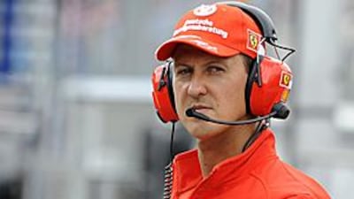 Michael Schumacher leaves the control chair of the Ferrari pits during a free practice session for the German Formula One Grand Prix at the Hockenheim race track on July 19, 2008.