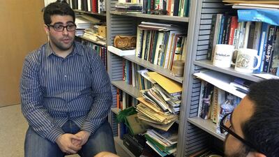 Khairuldeen Makhzoomi, who came to the United States as an Iraqi refugee, says he was unfairly removed from a flight at Los Angeles International Airport this month because a fellow passenger was alarmed by an innocent conversation he was having in Arabic. Haven Daley / AP Photo