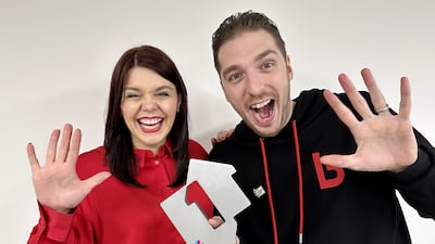 Roxanne and Mark Hoyle, known as LadBaby, made it five Christmas number ones on the spin. PA